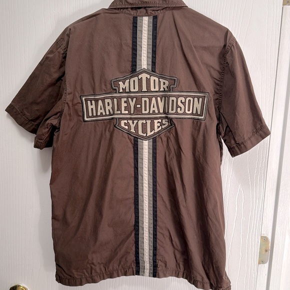 Harley-Davidson Brown Button-Up Shirt Size Medium - Picture 2 of 3